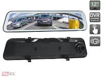 Потоковое зеркало заднего вида AVS1201DVR (Universal) с монитором, видеорегистратором и камерой заднего вида