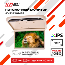 Потолочный монитор 19" со встроенным Full HD медиаплеером AVS1920MBE