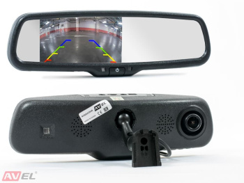 Комплект из зеркала с монитором и видеорегистратором и универсальной камеры AVS0507DVR + AVS307CPR (980 AHD/CVBS)
