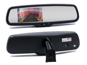 Комплект из зеркала с монитором и универсальной камеры с видеопарктроником AVS0458BM + AVS115CPR (680) + PS-03V