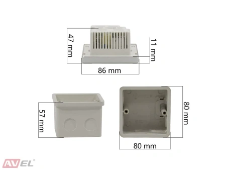 Комплект из четырех потолочных динамиков, усилителя и акустического кабеля AVS135 + 4xAV800CS + 2xAV10AC