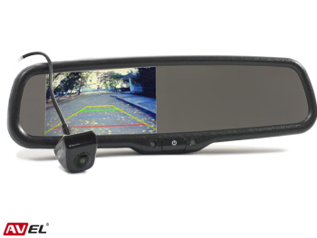 Комплект из зеркала с монитором и универсальной камеры AVS0410BM + AVS307CPR (980 AHD/CVBS)