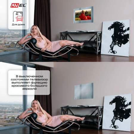 Smart Ultra HD (4K) LED телевизор в зеркале AVS655SMFM (AVS655SM Mirror HB)