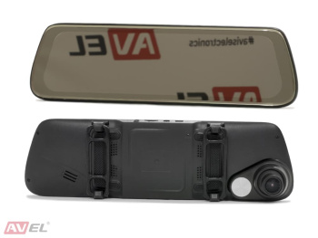 Зеркало заднего вида AVS0740DVR со встроенным монитором 9.66" и двухканальным видеорегистратором
