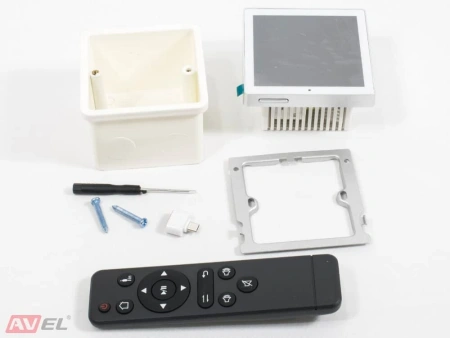 Комплект из четырех потолочных динамиков, усилителя и акустического кабеля AVS138 + 4xAV607CS + 2xAV10AC