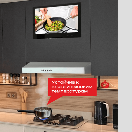 Встраиваемый Smart монитор для кухни AV240MBF (AVS2404BM Black) + Xiaomi TV Stick 4K