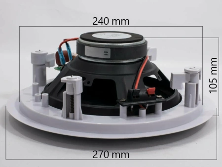 Комплект из двух потолочных динамиков, усилителя и акустического кабеля AVS138 + 2xAV807CS + AV10AC