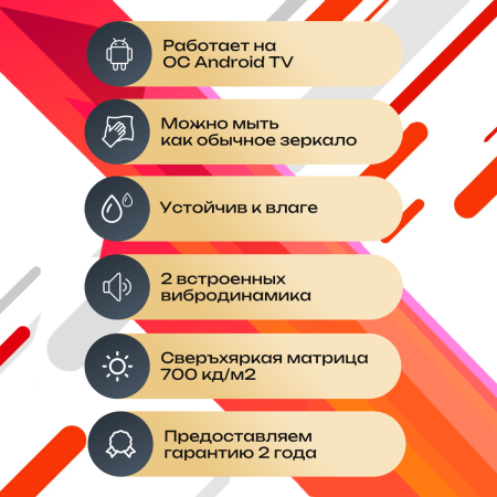 Smart телевизор в зеркале AVS245SMFM (AVS245SM Mirror HB)