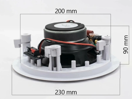 Комплект из четырех потолочных динамиков, усилителя и акустического кабеля AVS138 + 4xAV607CS + 2xAV10AC