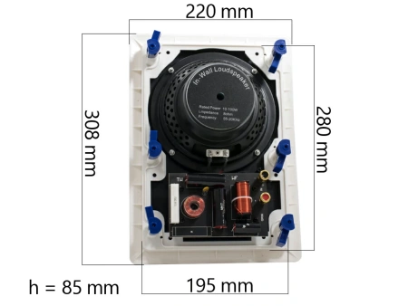 Комплект из двух потолочных динамиков, усилителя и акустического кабеля AV315BT + 2xAV655CS + AV10AC
