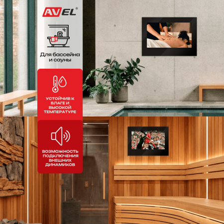 Влагостойкий Smart телевизор AVS245SMBF (AVS245SM Black)