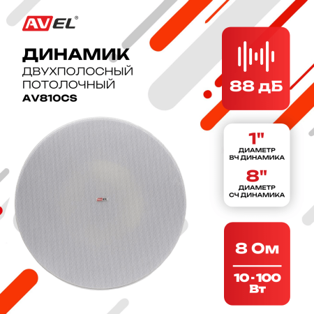 Потолочный двухполосный динамик AV810CS