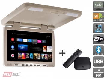 Потолочный монитор на Android AVS115 (бежевый) + Xiaomi Mi Box S + AV120520DC