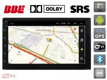 Универсальная Android магнитола 2DIN AVS070AN (#009DSP) с DSP процессором
