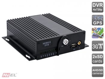 Четырёхканальный AHD видеорегистратор AVS510DVR с 3G и GPS