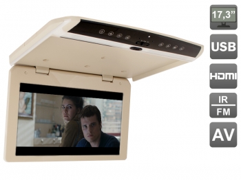 Потолочный монитор 17,3" со встроенным Full HD медиаплеером AVS1750MPP (бежевый)
