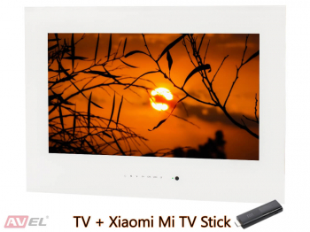 Smart телевизор AVS245SM (белая рамка) + Xiaomi Mi TV Stick