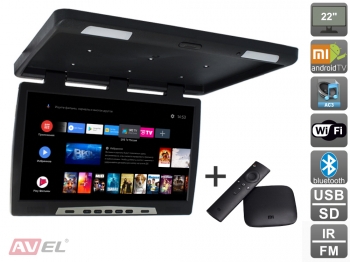 Потолочный монитор на Android AVS2220MPP (черный) + Xiaomi Mi Box + AV120520DC