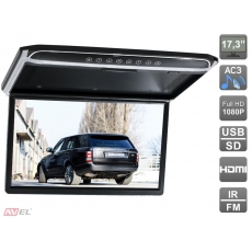 Потолочный монитор 17,3" со встроенным Full HD медиаплеером AVS1707MPP (черный)