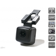 Двухканальный автомобильный Ultra HD (1296P) видеорегистратор скрытой установки AVS400DVR (#103) с GPS