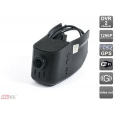 Штатный двухканальный автомобильный Ultra HD (1296P) видеорегистратор с GPS AVS400DVR (#114) для VOLKSWAGEN/ SKODA/ SEAT