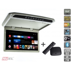 Потолочный монитор на Android AVS1507MPP (серый) + Xiaomi Mi Box + AV120520DC