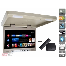 Потолочный монитор на Android AVS2020MPP (бежевый) + Xiaomi Mi Box S + AV120520DC
